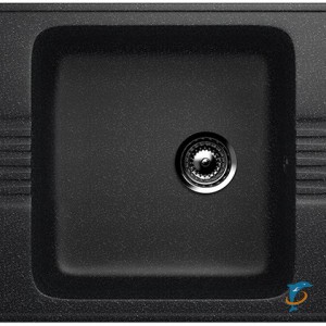 Односекционная мойка с отверстием под смеситель ULGRAN U-204 черный (U-204-308)