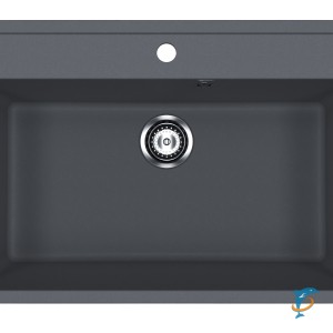 Односекционная мойка с отверстием под смеситель ULGRAN U-600 антрацит  (U-600-343)