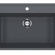 Односекционная мойка с отверстием под смеситель ULGRAN U-600 антрацит  (U-600-343)