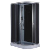 Душевая кабина Loranto 1180х780х2080 левосторонняя, черное заднее стекло, поддон 14 см, тонированное стекло 4 мм, профиль хром матовый (CS-876EATM/B-120) &mdash; 