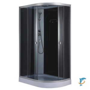 Душевая кабина Loranto 1180х780х2080 левосторонняя, черное заднее стекло, поддон 14 см, тонированное стекло 4 мм, профиль хром матовый (CS-876EATM/B-120)  (CS-876EATM/B-120)