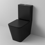 Унитаз напольный Grossman GR-4418BMSQ (610х365х825) безободковый, черный матовый с тонкой крышкой, смыв торнадо &mdash; 