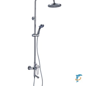 Смеситель Rossinka S35-46 для ванны и душа с регулируемой высотой штанги и лейкой "Тропический дождь" (S35-46)