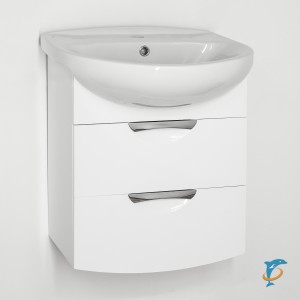 Тумба с раковиной Style Line подвесная Жасмин 2 (2 ящ.) 55 (ЛС-00000345)