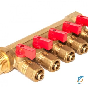 Коллектор Millennium 3/4x16ц 5 выходов красный  (KSU053416)