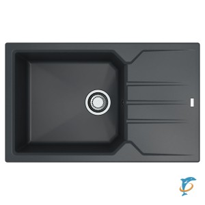 Мойка кухонная Alveus Granital Record 40 Carbon-G91 780х480х180 с сифоном, черная  (1144466)