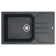 Мойка кухонная Alveus Granital Record 40 Carbon-G91 780х480х180 с сифоном, черная  (1144466)