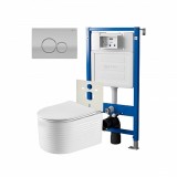 Инсталляция Point Элемент PN45120 + Клавиша Викториясатин/хром PN44061SC + Унитаз Омега PN41902 &mdash; 