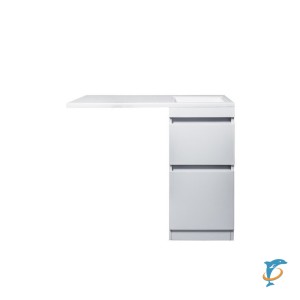 Тумба с раковиной El Fante напольная Даллас 100 Люкс белая PLUS правая (СС-00000514 + СС-00000517)