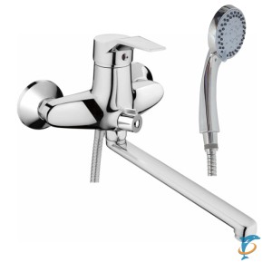 Смеситель для ванны HAIBA HB2263 длинный излив, латунь, хром (HB2263)