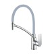 Смеситель для кухни HAIBA HB72505 гибкий излив, латунь, белый/хром  (HB72505)