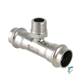 Пресс-тройник из нержавеющей стали VALTEC 18 мм х 1/2" с наружной резьбой (VTi.933.I.180418)