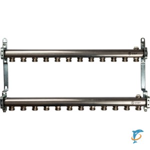 Коллектор STOUT из нержавеющей стали для радиаторной разводки на 12 выходов  (SMS 0923 000012)