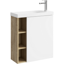 Тумба для комплекта Aqwella Alba 60 подвесная, павая дуб давос, белый — 