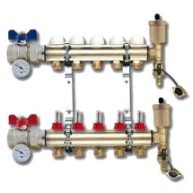 Коллекторная группа 1&quot; на 3 выхода с расходомерами Tiemme серии 3871  — Коллекторная группа с расходомерами Tiemme 