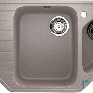 Угловая двухсекционная мойка с отверстием под смеситель ULGRAN U-409 песочный (U-409-302)