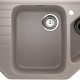Угловая двухсекционная мойка с отверстием под смеситель ULGRAN U-409 песочный  (U-409-302)