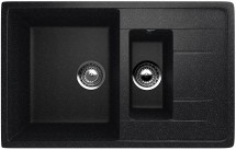 Двухсекционная реверсивная мойка ULGRAN U-205 черный — 