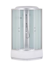 Душевая кабина без гидромассажа,мат.секло,белые зад.стенки,90*90*215см — 