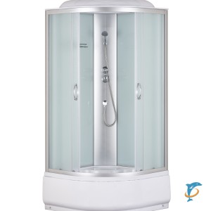 Душевая кабина без гидромассажа,мат.секло,белые зад.стенки,90*90*215см  (TA-9090M)