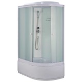 Душевая кабина Loranto 1180x780x2150 левосторонняя, белое заднее стекло, поддон 40 см, матовое стекло 4 мм, профиль белый (CS-886EDTM/W-120) &mdash; 
