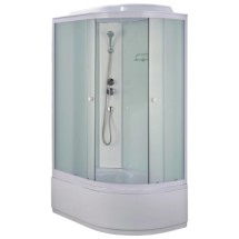 Душевая кабина Loranto 1180x780x2150 левосторонняя, белое заднее стекло, поддон 40 см, матовое стекло 4 мм, профиль белый (CS-886EDTM/W-120) &mdash; 