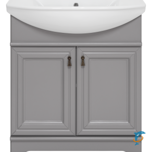 Тумба с раковиной Misty Лувр 65 напольная серая  (П-Лвр01065-502+Misty_4640021062296)