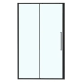 Душевая дверь Azario SHANGHAI раздвижная 100х195, толщина полотна 6мм универсальная, цвет профиля черный матовый &mdash; Вид установки  в нишу, напольный.
                            