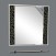 Зеркало Мисти(Misty) Мишель 90 с полкой белое/вставка из стекла (орнамент серебро)