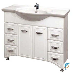 Мебель для ванной Misty Дрея -105 6 ящ. с зеркалом с шкафом  (Э-Дре01105-016Я+4640021060926+Э-Дре02105-01Св)