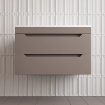 Тумба с раковиной подвесная Style Line Остин 80, тауп темный эмаль PLUS — Зеркало-шкаф Style Line Кантри 65 Венге ЛС-00000031