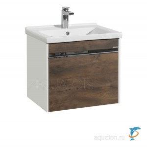 Тумба с раковиной Aquaton Капри 60 таксония темная  (1A230101KPDB0 + Aquaton_1WH302421)