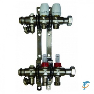 Коллекторная группа Millennium 1'' с расходомерами для теплого пола на 2 выхода  (KGTP1102)