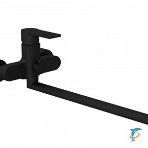 Смеситель Cersanit для ванны BRASKO BLACK с длинным изливом однорычажный черный  (64092)