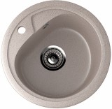 Круглая мойка с отверстием под смеситель ULGRAN U-500 песочный — 
