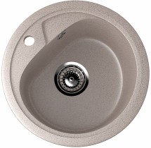 Круглая мойка с отверстием под смеситель ULGRAN U-500 песочный — 