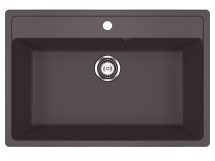 Односекционная мойка с отверстием под смеситель ULGRAN U-600 шоколад — 