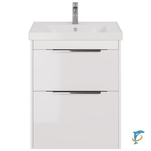 Тумба с раковиной Dreja PRIME 70 подвесная/напольная, белый глянец  (99.9301+641600)