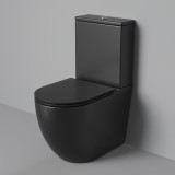 Унитаз напольный Grossman GR-4494BMSQ (640х360х835) безободковый, черный матовый с тонкой крышкой, микролифт, смыв торнадо &mdash; 