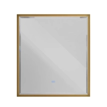 Зеркало Cezares Интерьер CZR-SPC-INT-800-900-LED-TCH-WARM-BORO, 80 см, с подсветкой, сенсорным выключателем, цвет рамы золото брашированное &mdash; 