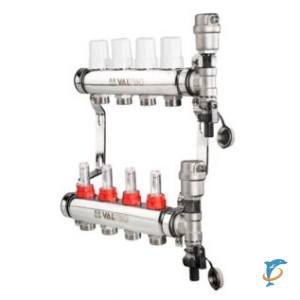 Коллекторная группа VALTEC 1'' VTc.589.EMNX с расходомерами для тёплого пола на 9 выходов (VTc.589.EMNX.0609)