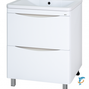 Тумба с раковиной Misty Атлантик 60 напольная, белая  (П-Атл-01060-0112Я+Misty_4623723685659)