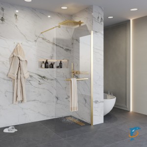 Душевая перегородка Niagara NG-641-12 GOLD (120x195)  (NG-641-12GOLD)