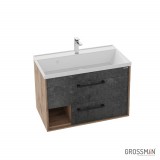 Тумба подвесная Grossman РЕАЛ-80 см веллингтон/бетон — 