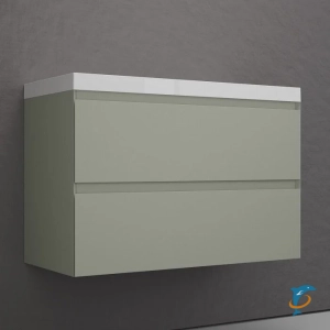 Тумба с раковиной подвесная Style Line Манхэттен 80 2 ящика PLUS, олива  (ЛС-00002361+СС-00002465)