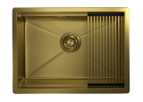 Стальная кухонная мойка Granula KS-6045U золото сатин — 