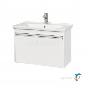 Тумба с раковиной Aquaton Капри 80 белая глянец  (1A230201KP010 + Aquaton_1WH302251)