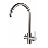 Смеситель для кухни HAIBA HB76801 с подключением фильтра, нержавеющая сталь &mdash; 