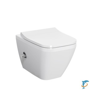 Унитаз подвесной Vitra Integra Square 7082B003-7209 безободковый, с функц биде и встр. смесителем  (7082B003-7209)