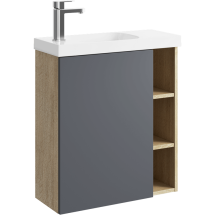 Тумба для комплекта Aqwella Alba 60 подвесная, левая дуб давос, серый — 